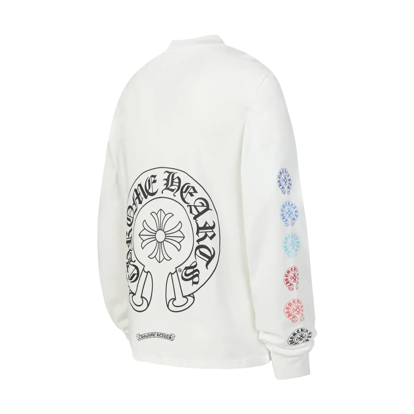 P160 Cross-border model. Please do not place an order if you pursue perfection. -Chrome Hearts/Chrome Hearts 23ss white horseshoe Sanskrit printed popular long-sleeved T-shirt -High weight, high density and high quality. The wool is soft, delicate and skin-friendly. It feels soft and silky. It has excellent warmth and skin-friendly properties.